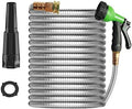 Metal Garden Hose 25ft Heavy Duty Stainless Steel Water Hose with 2 Nozzles for Yard, Outdoor - Flexible, Never Kink & Tangle, Puncture Resistant by TOONLUPAL