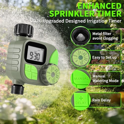 Sprinkler Timer for Garden Hose - Irrigation Timer for Outdoor Faucet, Automatic Programmable Watering Irrigation with Rain Delay/Manual Mode, Watering System Drip Irrigation for Yard Lawn Pool - Image 6