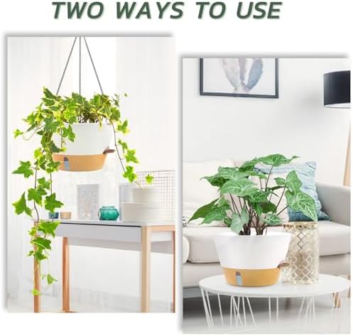 ZMTECH Large 12Inch Self Watering Hanging Planter, Water Window & Chain - Image 7