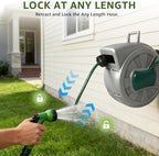 100 ft Retractable Garden Hose Reel 1/2" for Wall Mount Yard - Image 5