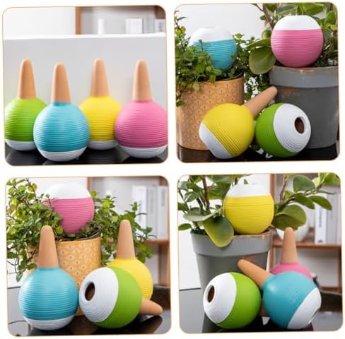 4pcs Plant Watering Globes Self Watering Stakes Red Soil Globe - Image 3