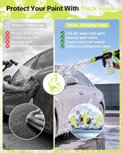 SEESE Car Wash Foam Gun: Foam Cannon for Garden Hose with High Pressure Nozzle & 3 Spray Modes - Suitable for Washing Cars, Trucks, SUVs, Motorcycles, RVs - Image 2
