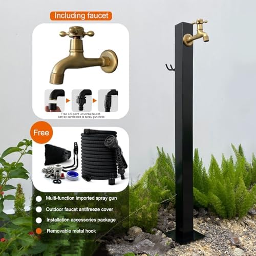 Floor Mounted Faucet Outdoor Water Pipe Vertical Fountain Irrigation Column,Freestanding Outdoor Water Column - Antifreeze Faucet Dispenser, Durable Garden Hydrant Fountain, Floor Mount Tap - Image 6