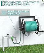 Artigarden Garden Hose Reel Wall Mounted, Outdoor Water Hose Holder Black - Image 5