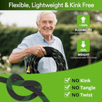 150 ft Garden Hose, 2026 New No Kink Flexible Water Hose 150ft, 10 Function Nozzle, Solid Metal Fittings, Enhanced Multi-layer Construction, Lightweight & Portable for Gardening, Cleaning, Car Washing - Image 3