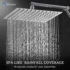 G-Promise All Metal 10 Inches Rainfall Shower Head with Handheld Combo - Image 2