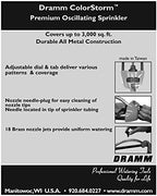 Dramm 10-15001 18" Red Premium Metal Oscillating Sprinkler With Brass Nozzle Jets - Image 4