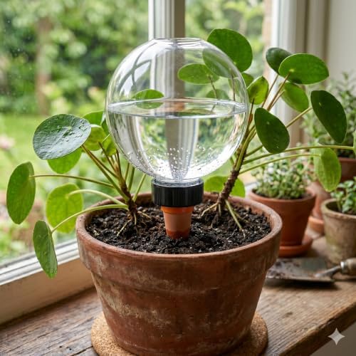 Plant Watering Globes Slow Release Terracotta Automatic Plastic Watering Globes Top Fill Control Plants Watering Devices System Watering Planter Insert Spikes Stakes (White-17oz-9Pcs) - Image 5