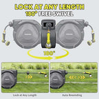 160 FT 1/2" Retractable Garden Hose Reel, Wall Mount - Image 5