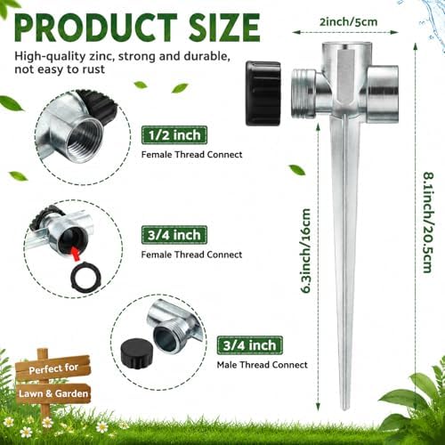 Chengu 12 Pack 1/2 Inch Heavy Duty Sprinkler Spike Base for Yard, Garden - Image 2
