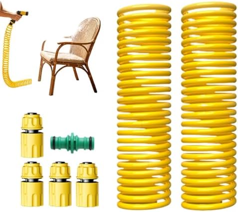 Retractable Spring Garden Hose With Multi Spray Nozzle, Portable ABS Water by Unknown