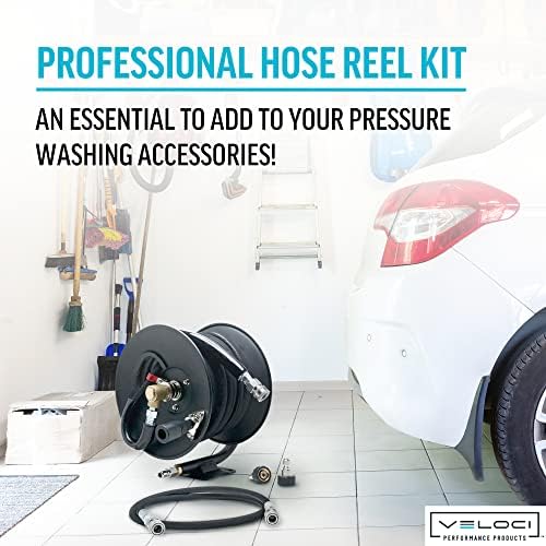 MTM Hydro Reel Kit with Pressure Washer Hose, 100 ft, 3/8 in, Black - Image 5