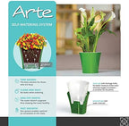 Santino 8.6 Inch ARTE Self Watering Planters (Set of 3) in White/Purple Indoor Flower Pot for All House Plants, Flowers and Orchids - Image 3