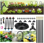 290FT Drip Irrigation System for Garden Watering: Quick Connect 1/2" & 1/4" Tubing Automatic Watering Kit with Adjustable Misting Sprinklers, Irrigation Hose System for Raised Beds Lawn Greenhouse Pla by Unknown
