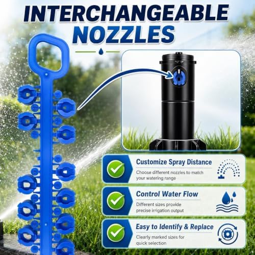 5000 Series Replacement Rotor Sprinkler Heads Compatible with Rain Bird 5004 PC – 4" Pop-Up Gear-Driven Lawn Sprinkler Heads, Adjustable 40°–360°, 25–50 ft Radius, 3/4" NPT Inlet Yard Irrigation (4) - Image 3