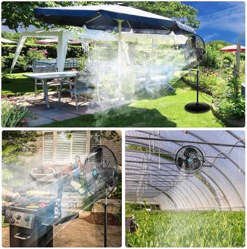 Tornado 20 Inch Outdoor Misting Kit for Fan Cooling, Portable Mister System with 19.6FT Line & 8 Brass Nozzles for Patio, Party, Porch, Garden, Outdoor Fan Accessory - Image 7