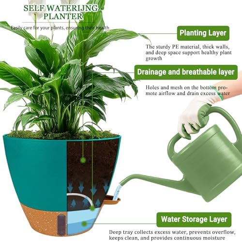 8/10/12 Inch Self Watering Pots for Indoor/Outdoor Plants - Image 3