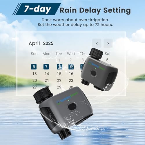 [No Blutooth Hub Required] Sprinkly Smart Lawn & Garden Hose Wifi Water Timer – 1 Zone Wi-Fi 6 Sprinkler Controller, Compatible with Alexa and Google Assistant, Auto/Manual/Rain Delay, IP55 Waterproof - Image 3