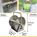 Stainless Steel Garden Hose Reel - Wall/Floor Mounted, 100ft Hose Capacity, Multi-Purpose Metal Water Hose Reel. - Image 5