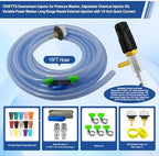 Adjustable Long Range Downstream Injection Nozzle Kit 4-4.5 GPM, Pressure Washer Spray Nozzle, Spray Nozzle Pressure Washer with 1/4" Quick Connect/15FT Hose/Shut-off Valve/Filter.2500 to 4000 PSI. - Image 2