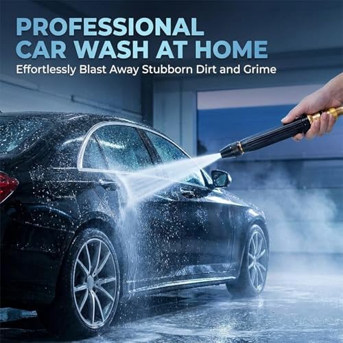 【Starter Pick】 high Pressure Hose Nozzle Heavy Duty, Brass Garden Hose Nozzle Direct Jet Stream, Water Hose Nozzle for Car Washing, Patio Cleaning, Watering – 3/4" Standard Fit Bulk Pack - Image 2