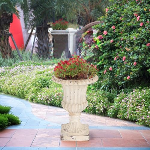 19.25' Garden Urn Planter, 19.25 Inch, Antique White by Noeko
