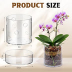 2 Pcs 4 Inch Clear Acrylic Orchid Planter Pot with 360° Round Holes & Tray - Image 2