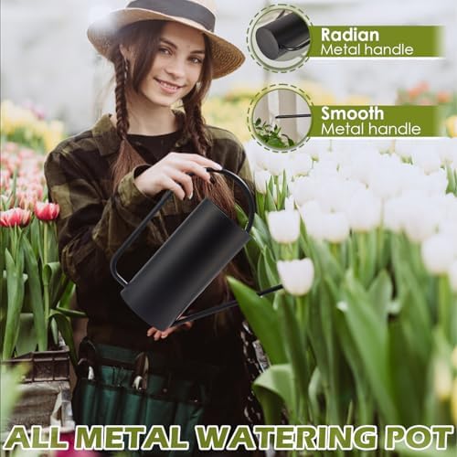 Watering Can Outdoor, 50 oz/1.5L Watering Can with Long Spout and Handle, Stainless Steel Garden Watering Pot for Outdoor and Indoor Plants - Image 4