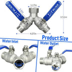 4 Pack 304 Stainless Steel Hose Splitter 2 Way, Full Flow Hose Splitter - Image 2