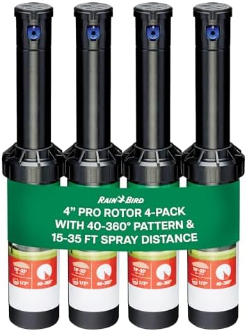 Rain Bird 3500 Pro Rotor Sprinkler, 4-Pack - 24 Rain Curtain Nozzle Set by RainBird