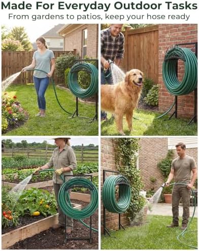 Garden Hose Holder Stand, Heavy Duty Freestanding Metal Rack - Image 6