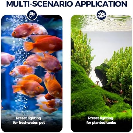 Smart LED Aquarium Light with App Control, Full Spectrum RGB, Bluetooth Enabled, Programmable Timer, Black, for Fish Tanks (WCL24-30B) - Image 4