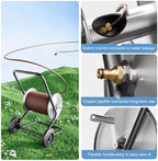 Heavy Duty Water Hose Reel Cart, Portable Garden Hose Holder with Large Capacity Spool, Industrial Metal Construction for Outdoor Watering, Car Wash, Yard Cleaning - Image 4