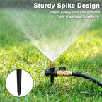 FANHAO 3-Pack Heavy-Duty Metal Lawn Sprinkler with Spike Base, 360° Adjustable Garden Water Sprinkler for Lawn Irrigation System, Large Area Coverage for Yard, Patio, Grass & Backyard - Image 3
