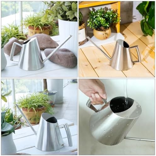 Stainless Steel Watering Can Vintage 900ml Long Spout for Flowers - Image 3