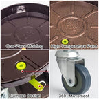 Plant Drip Trays Plant Tray Round Metal with Lockable Wheels and Drain Tray for Indoor Outdoor Flower Pot(Brown,30cm/12in) - Image 3