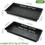 RooTrimmer 10 Pack 1020 Trays and 10 Pack 1020 Mesh Bootom Trays, 20'' x 10'', Heavy Duty Propagation Flats for Microgreens, Seed Starting, Soil Blocks, Hydroponics & Wheatgrass (10 Sets) - Image 3