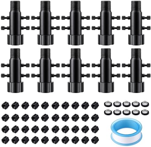 10 Pack 9 Port Drip Irrigation Manifold with Filter by Gulfmew