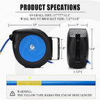 G GOOD GAIN Air Hose Reel Retractable 3/8 in x 50 ft, Max 300PSI, Blue - Image 5