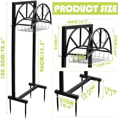 Garden Hose Holder, Metal Hose Storage Rack Holds 150Ft Hose, Freestanding Water Hose Reel Stand for Outside Garden Yard Lawn - Image 2