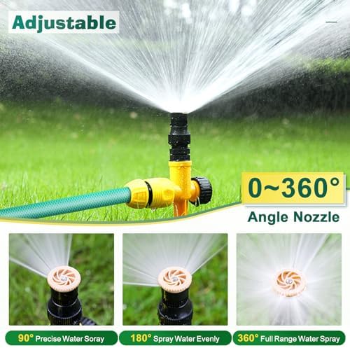 UCINNOVATE Garden Sprinkler, 360°Rotation Lawn Sprinklers, Garden Above Ground Sprinkler System Kit, Large Area Coverage, Watering Systems for Yard, Large Garden Watering System with 52.5FT Hose - Image 3