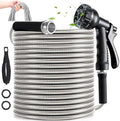 YXT&BEYOND 50 FT Garden Hose - 304 Stainless Steel Lightweight Water Hose w/ 10-Pattern Spray Nozzle - 360° Swivel Fittings, Flexible Metal Garden Hose for Yard Outdoor, Leak-Proof Kink Free by Unknown