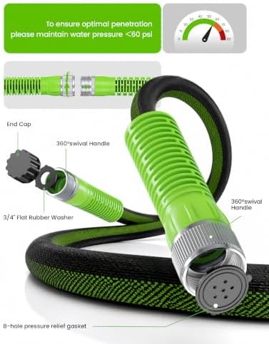 RAINPOINT 25FT Flat Soaker Hose, Heavy-Duty Flexible Drip Hose - Image 6