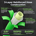 Delxo Garden Hose 50 FT, Flexible Rubber Hybrid Water Hose 5/8 Inch - Image 2