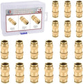 18PCS 1/2" 3/4" 5/8" Brass Dot Air Line Fittings Kit, Straight Union by BOERAY
