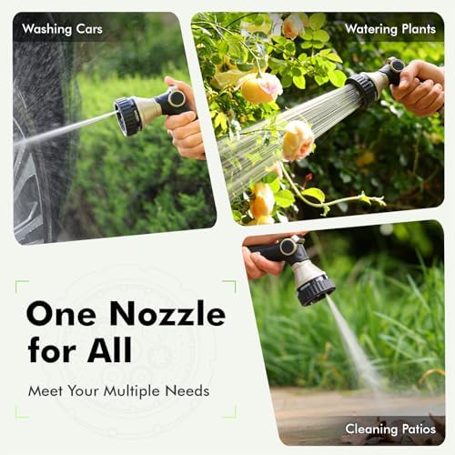 RESTMO Water Hose Nozzle Heavy Duty, Adjustable Hose Sprayer Thumb Control - Image 5