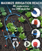 40FT Main tube1/2 Drip Irrigation System Kit with 40 Adjustable Nozzles - Image 2