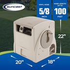 Suncast 2 Pack Automatic Rewind Garden Hose Reel, 100 ft. 5/8 in. Vinyl Hose Holder, Light Taupe - Image 3