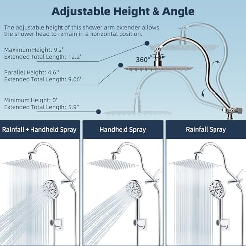 Hibbent All Metal cUPC Certified High Pressure Rainfall 8'' Shower Head - Image 6