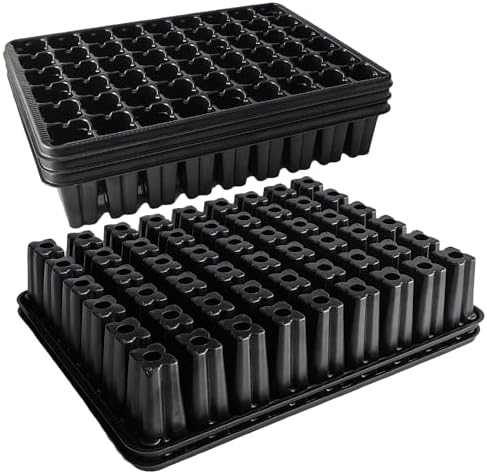 RooTrimmer 54 Cell Seed Starter Trays, 2.8" Deep Plug Tray Seedling for TD377 Nursery Tray, Super Thick Reusable Trays for Easy Transplantation (11.14inch ×14.6 inch, 5-Pack) by RooTrimmer